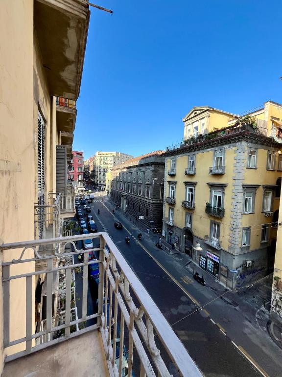 a view of a city street from a balcony at Prospettiva Medina in Naples
