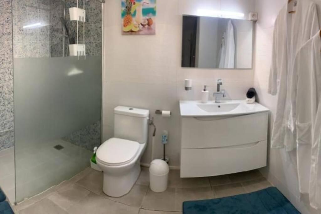 Koupelna v ubytování Gîte villa soleil & Spa