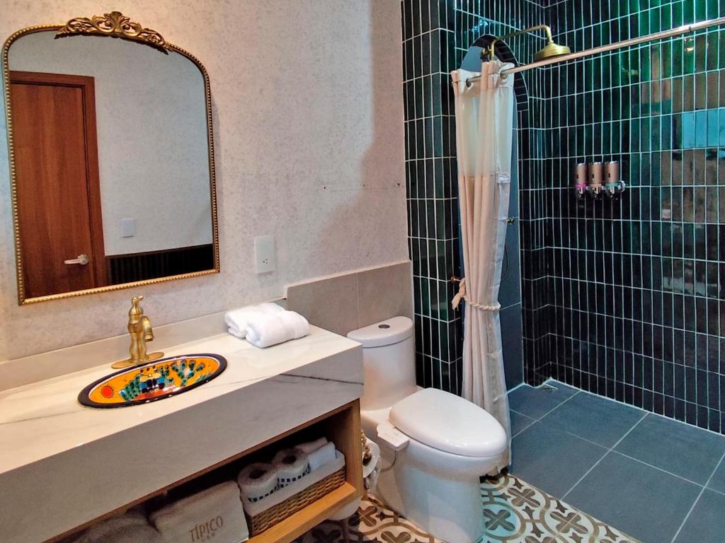 Koupelna v ubytování Hotel Boutique Típico