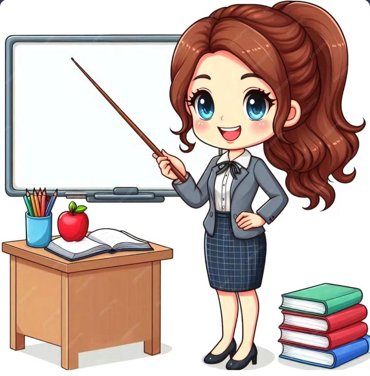 a woman in front of a blackboard with a pointer at Un lugar acogedor in Huaraz