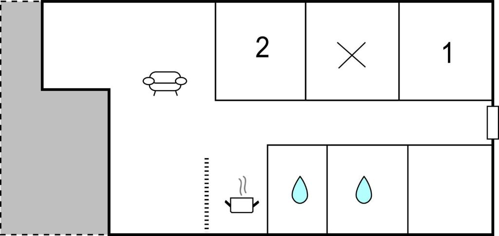 2 Bedroom Amazing Home In Slagelse في سالغيليز: مخطط تفاعل صفيتين مختلفين