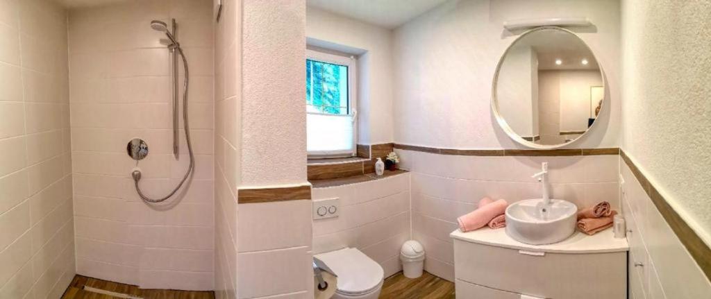 Koupelna v ubytování Haus Gerda