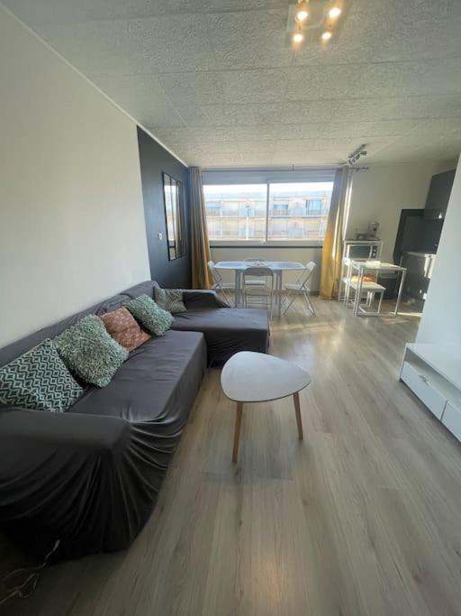 un salon avec un canapé et une table dans l'établissement Palma Studio bis 4 pers - 100m plage, à Port-la-Nouvelle