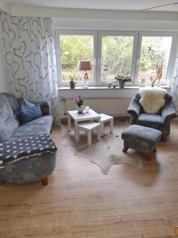 Posezení v ubytování Ferienwohnung Haseltal