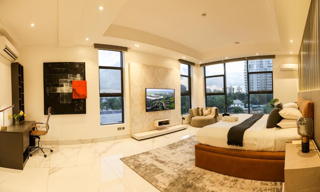 Posezení v ubytování George Residence Cooper Road, Ikoyi