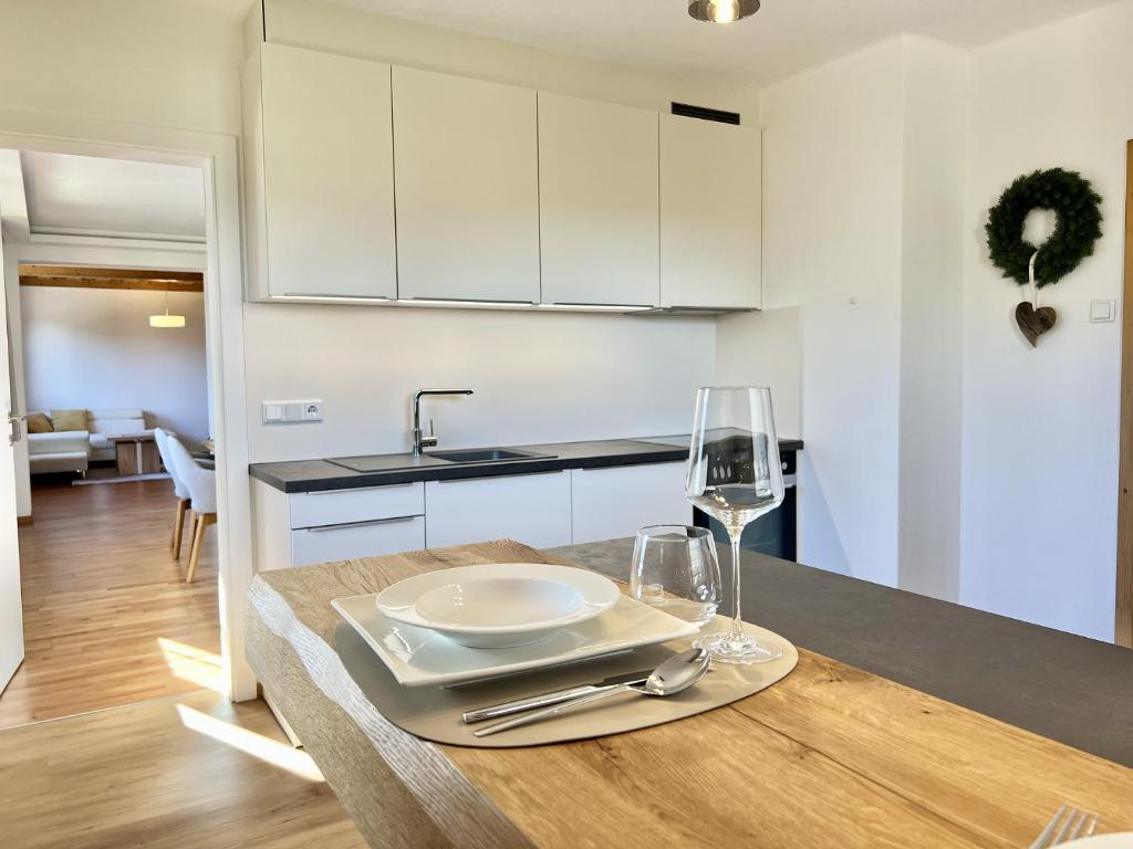 Kuchyň nebo kuchyňský kout v ubytování Appartement Pauline