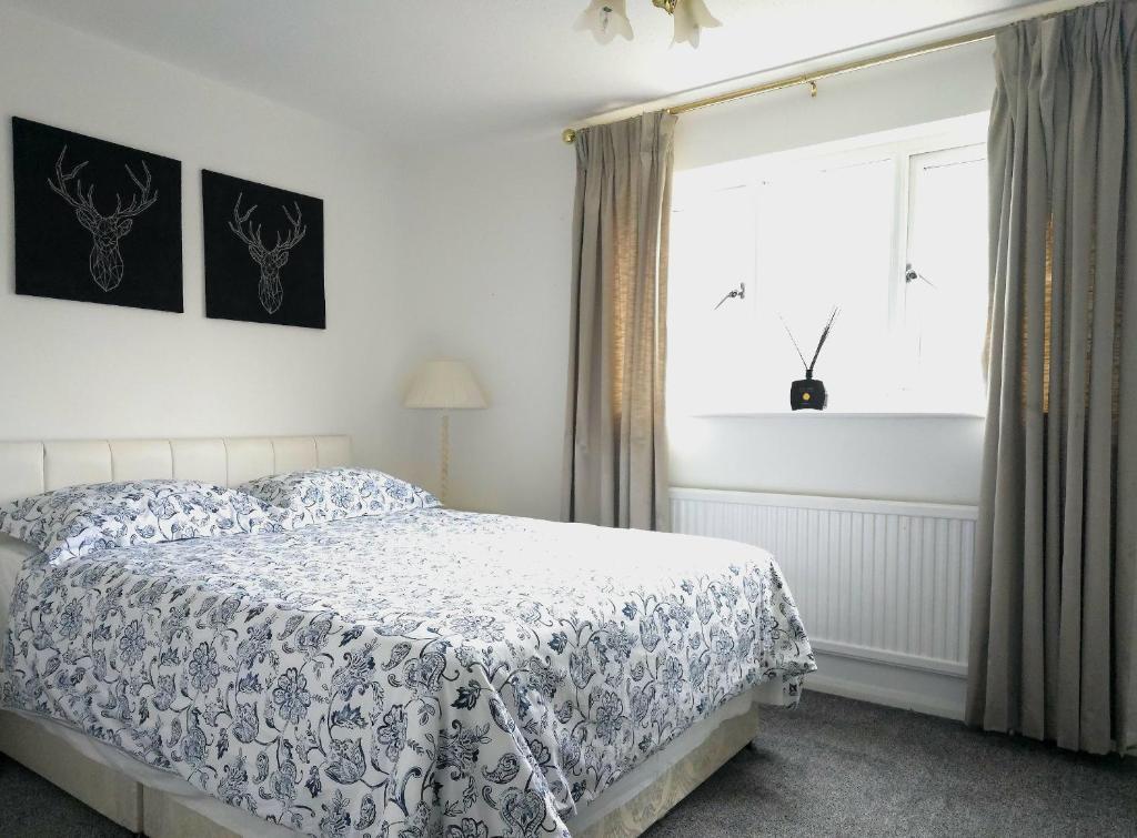 ShenfieldBeautiful En-Suite in Hutton, Brentwood的带床和窗户的卧室