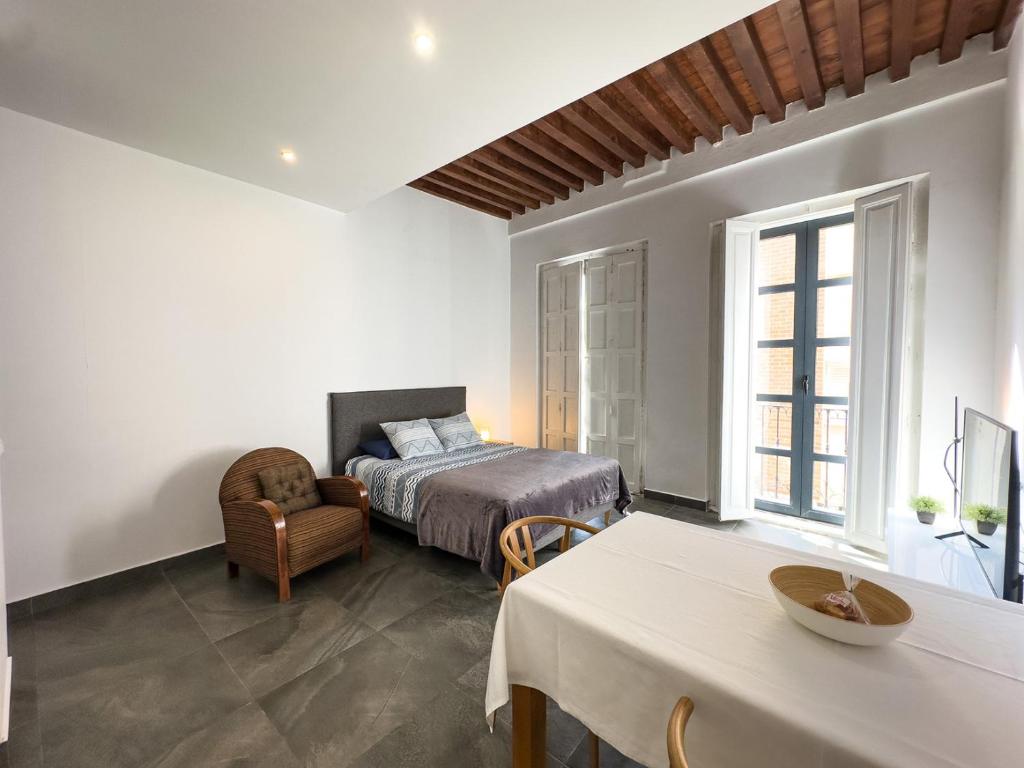 Postel nebo postele na pokoji v ubytování Historic Suites 22