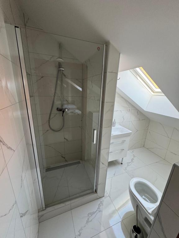 Koupelna v ubytování Hotel Sebastian u Hoffera