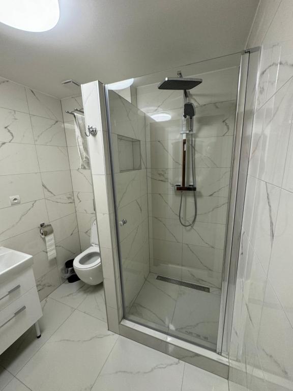 Koupelna v ubytování Hotel Sebastian u Hoffera