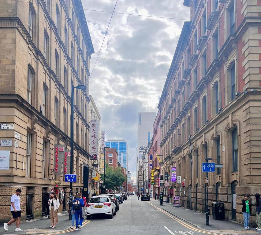 Nespecifikovaný výhled na destinaci Manchester nebo výhled na město při pohledu z apartmánu