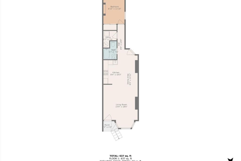 a rendering of a floor plan of a house at Spacious NW Apt Steps to 14th Street Corridor in Washington, D.C.
