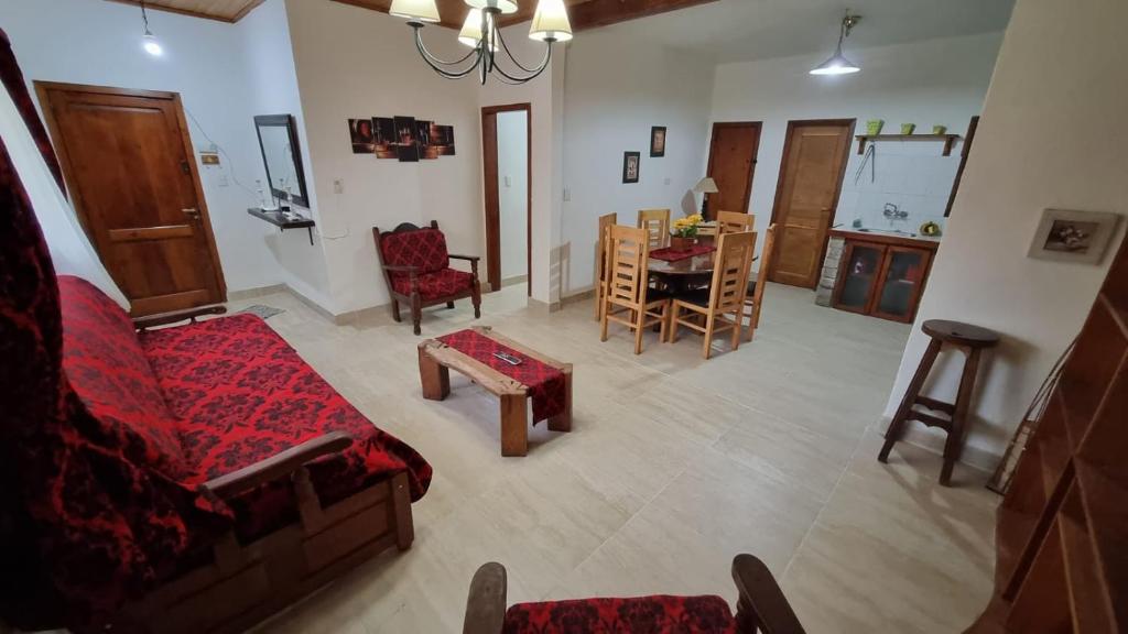 Posezení v ubytování Cabaña con Piscina Cubierta