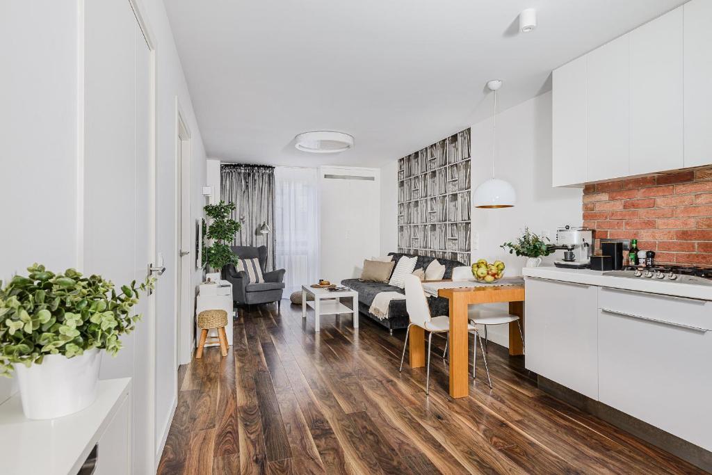 Kuchyň nebo kuchyňský kout v ubytování P&O City Center Apartments