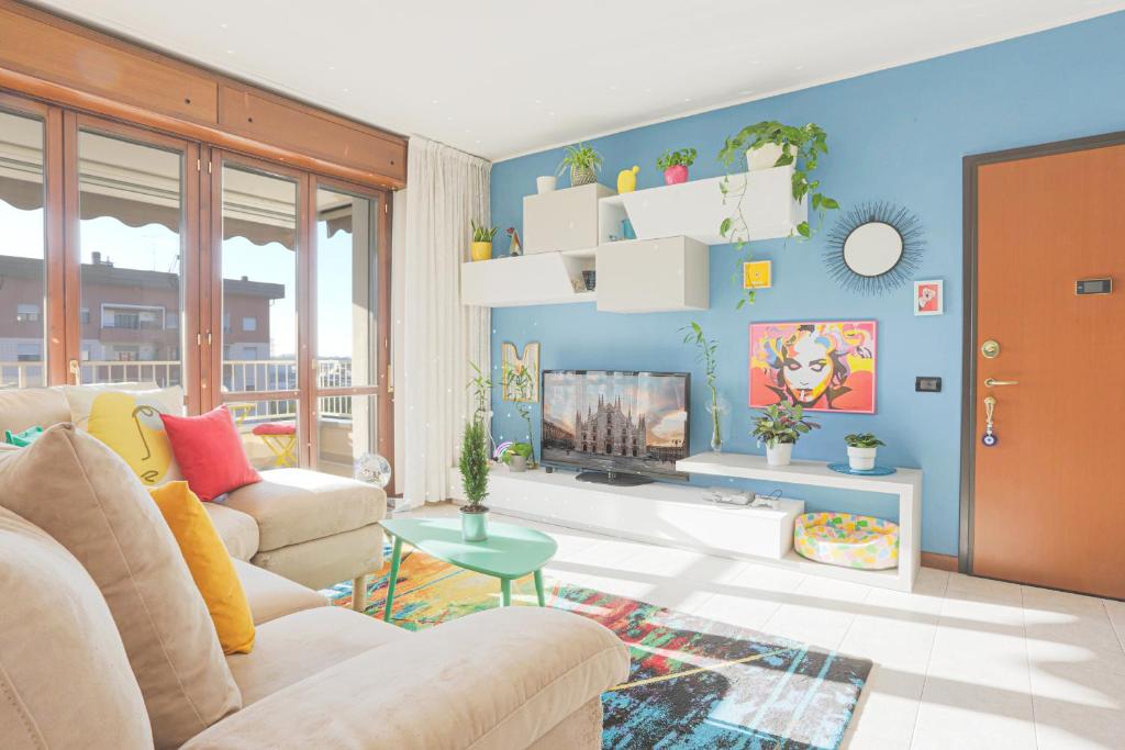 TV a/nebo společenská místnost v ubytování Camera Matrimoniale Sud Milano, Bagno Privato