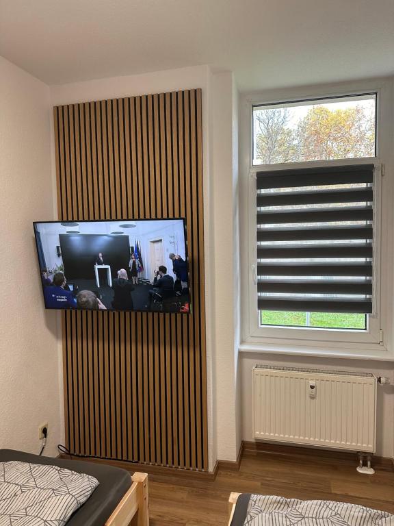 TV a/nebo společenská místnost v ubytování Ferienwohnung Zeitz Appartment Moritzburg