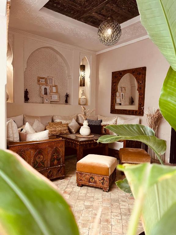 Posezení v ubytování Riad Rêve d'Or