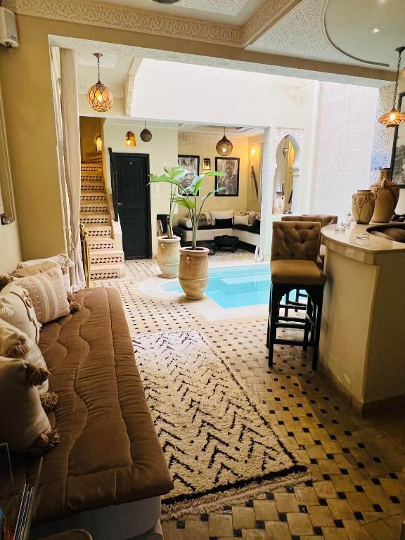 Posezení v ubytování Riad Rêve d'Or