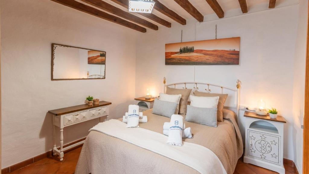 Posteľ alebo postele v izbe v ubytovaní Casa La Palmera Villanueva de la Concepcion by Ruralidays