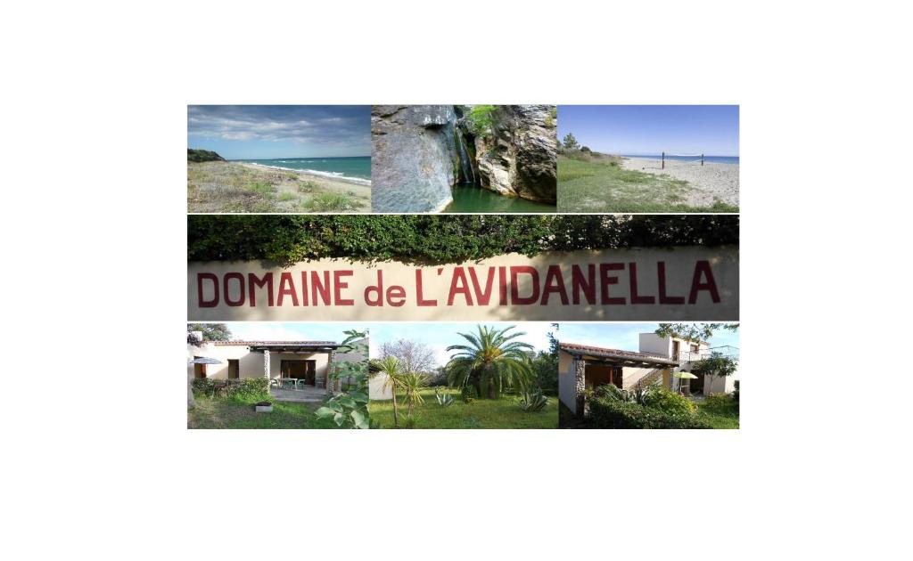 een collage van twee foto's van la luzianeianeosa en een bord bij Domaine de l'Avidanella in Santa-Lucia-di-Moriani