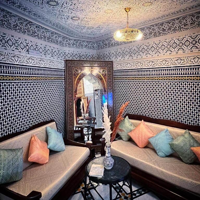 Posezení v ubytování Riad Fes Madaw