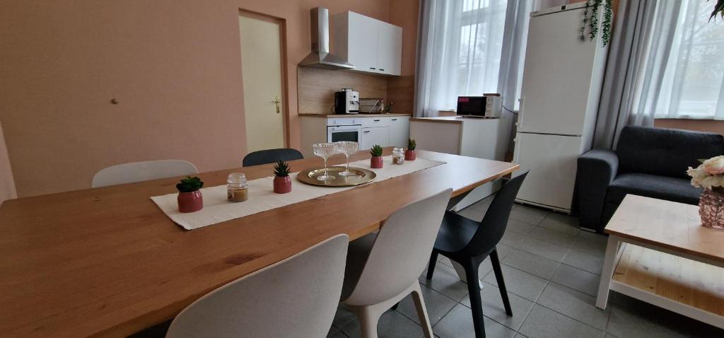 Kuchyň nebo kuchyňský kout v ubytování Apartmány U sovy