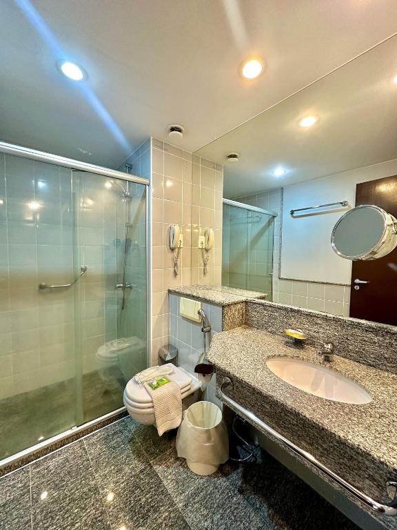 Koupelna v ubytování Apart Hotel Premium Verbo Divino Morumbi