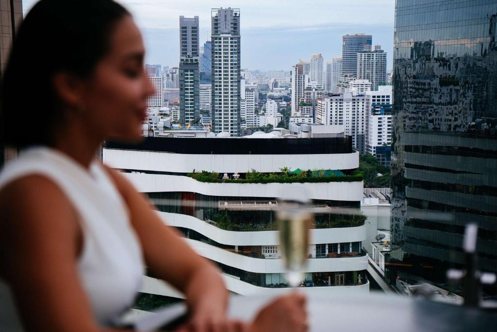 Nespecifikovaný výhled na destinaci Bangkok nebo výhled na město při pohledu z hotelu