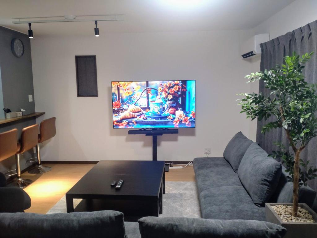 TV a/nebo společenská místnost v ubytování ゲストハウス大垣心音