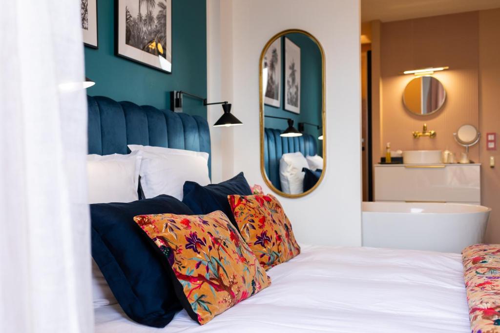 Postel nebo postele na pokoji v ubytování Chambre d'hôte luxe vue mer Miami