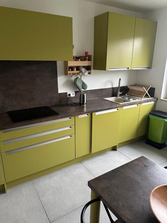 Kuchnia lub aneks kuchenny w obiekcie Vaste appartement avec parking gratuit, borne dispo et espace de travail