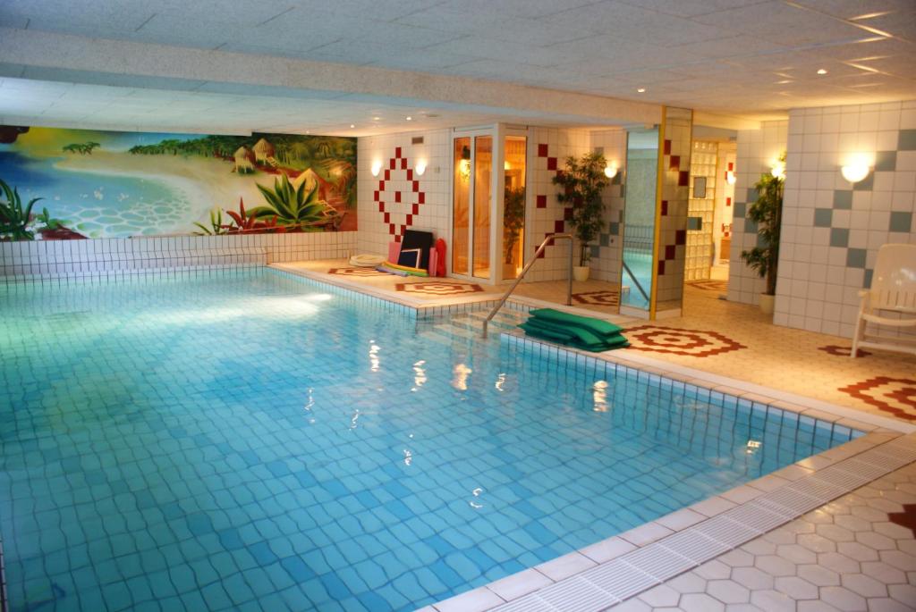 a large swimming pool in a hotel room at Vakantiehuis in Twente in Vasse