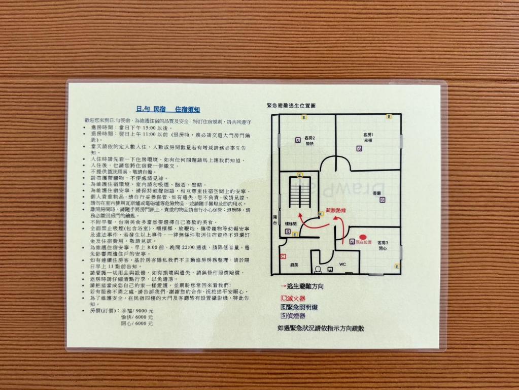 Půdorys ubytování 日勻民宿 台南 包棟包層