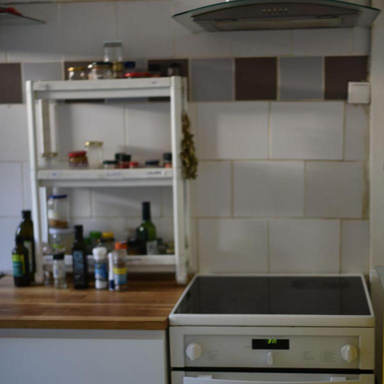 Kuchyň nebo kuchyňský kout v ubytování Chambre Bourrache