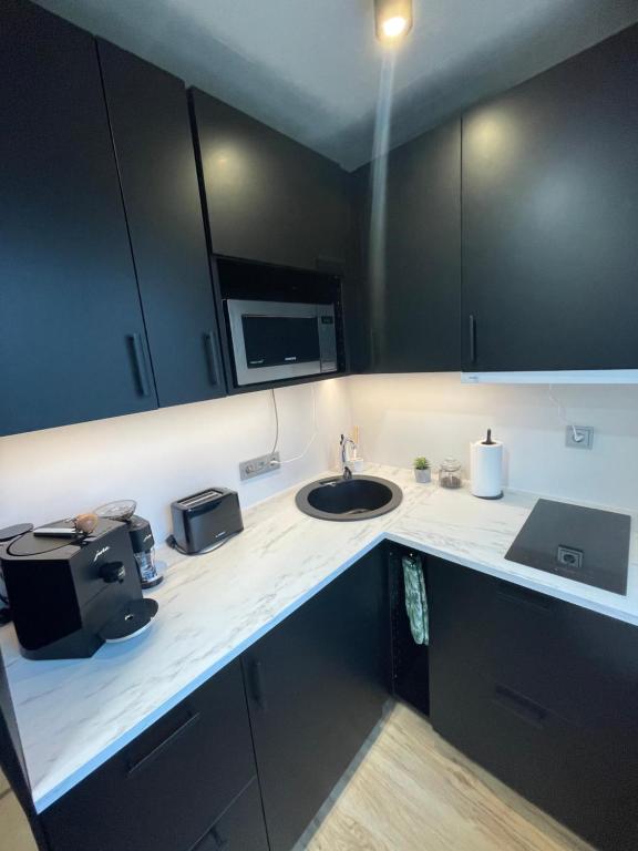 Kuchyň nebo kuchyňský kout v ubytování Puiestee apartment