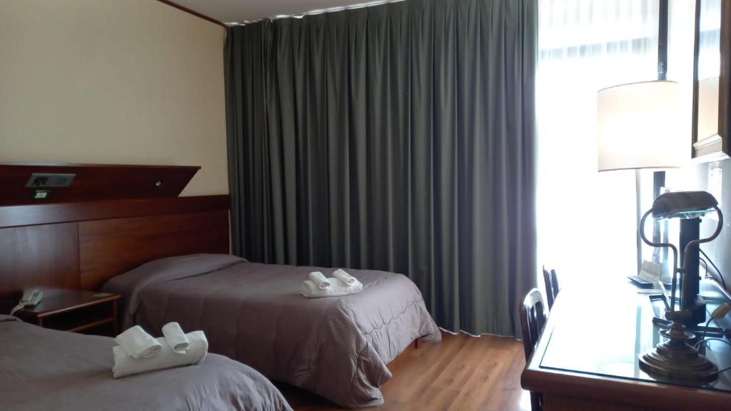 Postel nebo postele na pokoji v ubytování Hotel Lago Verde