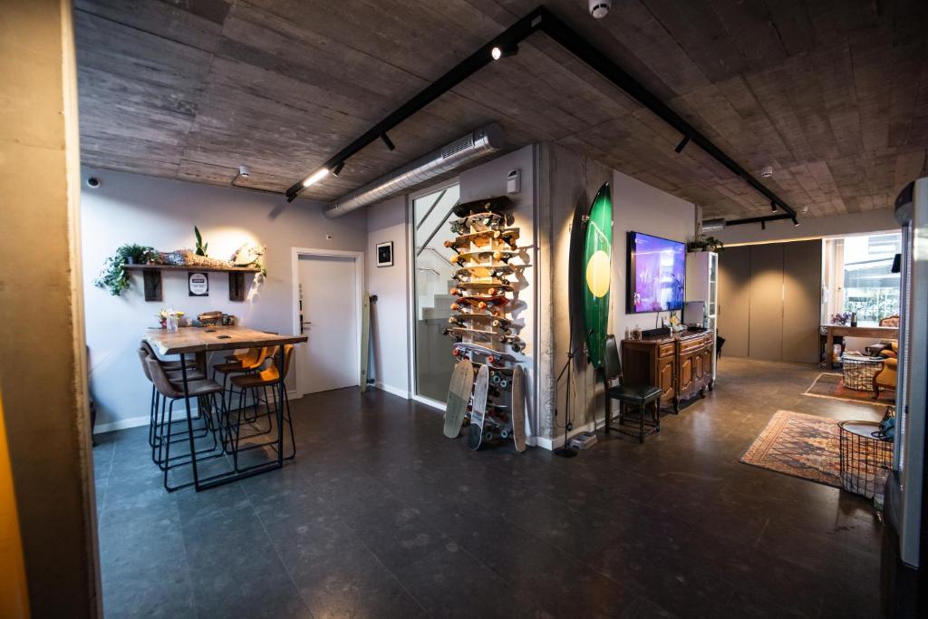 Kuchyň nebo kuchyňský kout v ubytování Zarautz Surf House