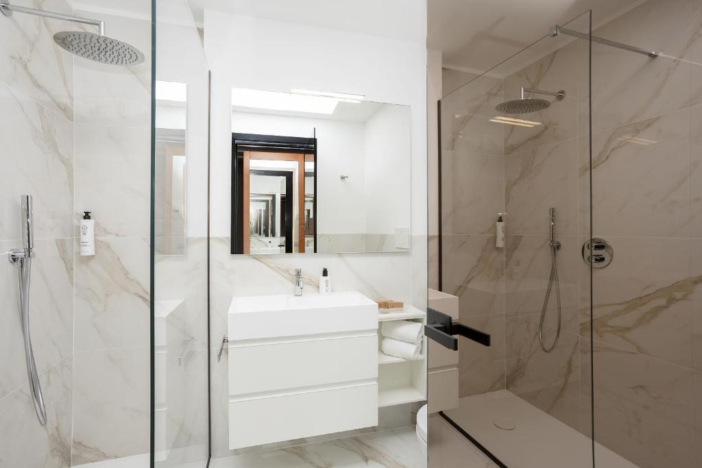 Koupelna v ubytování Primhotel
