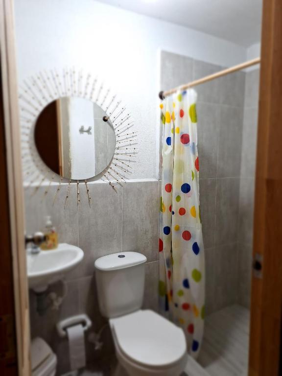 Koupelna v ubytování Hostal Prana