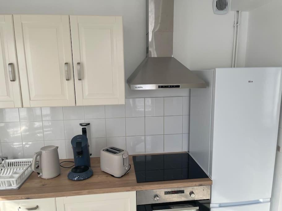 Kuchyň nebo kuchyňský kout v ubytování Appartement berges Oise