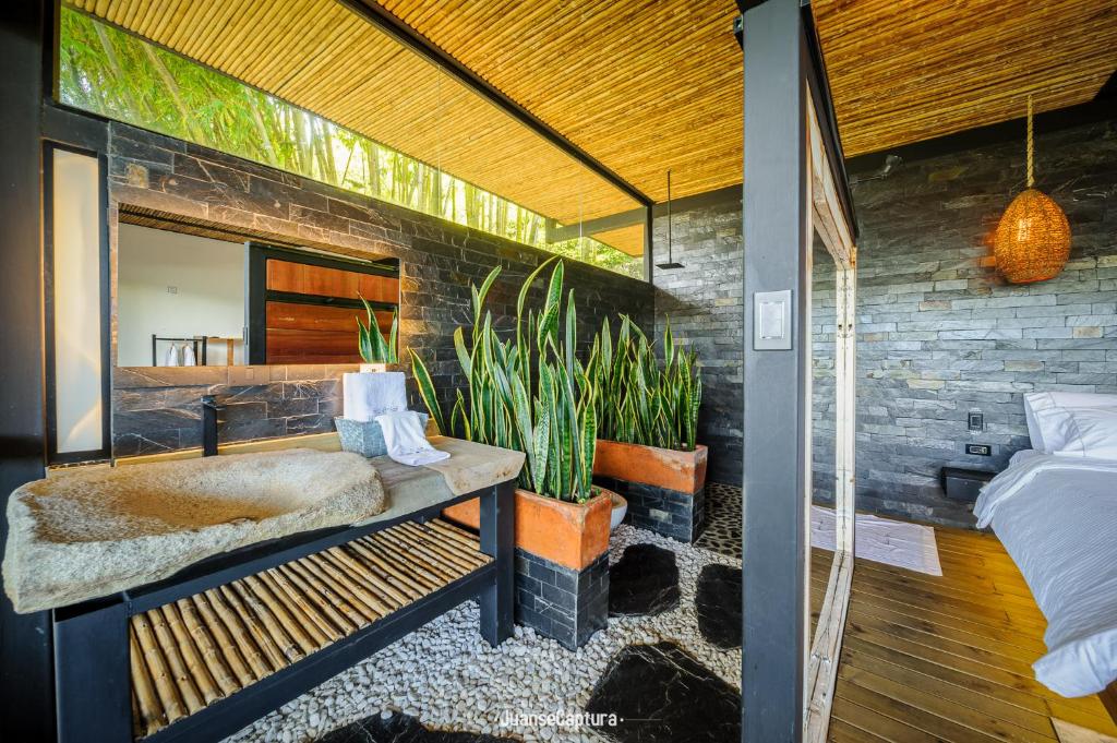 Istumisnurk majutusasutuses Cabañas de Lujo en Medio de la Naturaleza