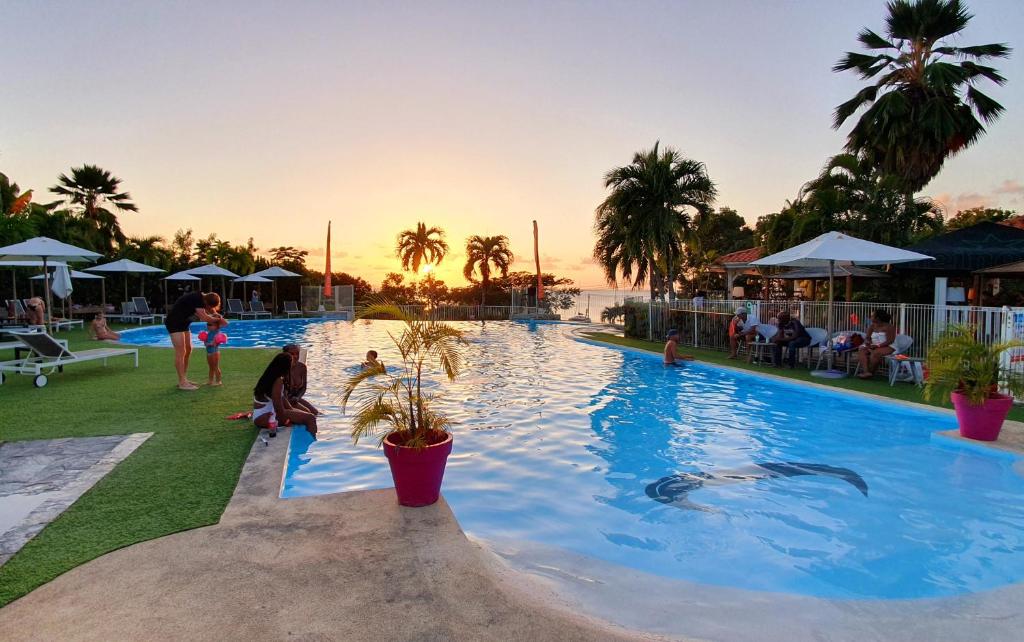 Bazén v ubytování Appartement T2 lumineux, confortable et spacieux à Saint-Anne proche piscine et plage de l'Anse Caritan nebo v jeho okolí