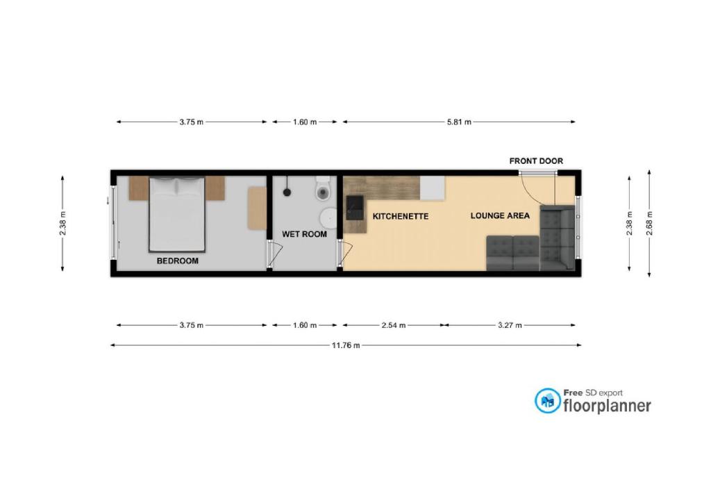 a plan of a floor plan of a house at The Annex @ 136 in Gloucestershire