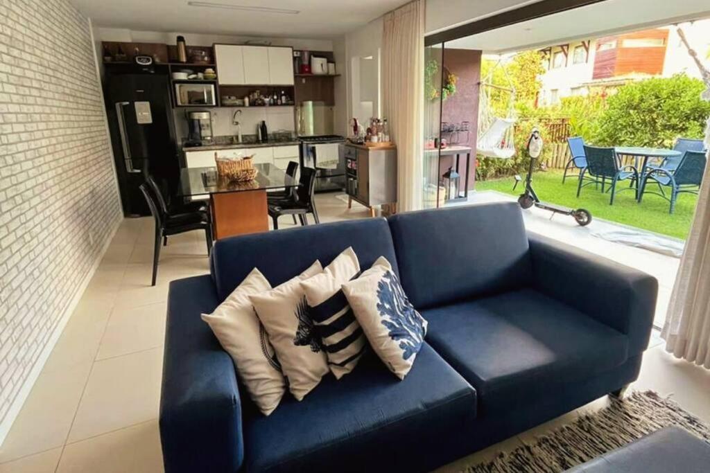 Posezení v ubytování Ykutiba -apt F001 térreo vista parcial mar