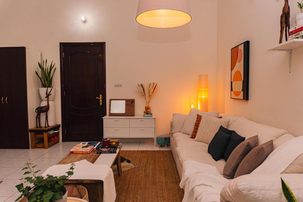 Posezení v ubytování Elegant Boho Style Studio Haven