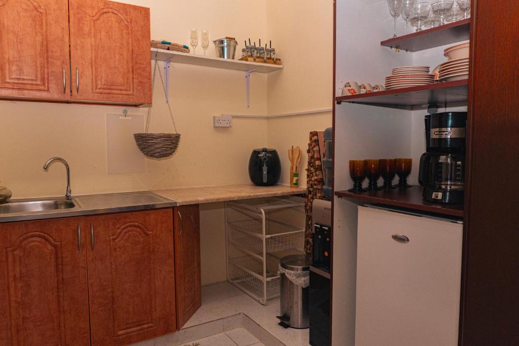 Kuchyň nebo kuchyňský kout v ubytování Elegant Boho Style Studio Haven
