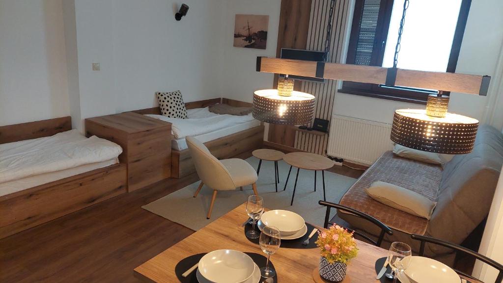 Postel nebo postele na pokoji v ubytování Apartman 109 Vila Nikola