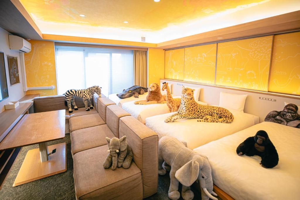 Χώρος καθιστικού στο GOLD STAY Nagoya Sakae ゴールドステイ名古屋栄