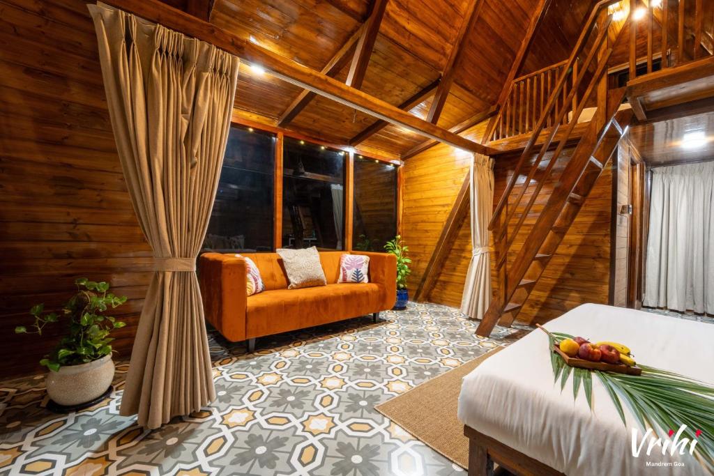 Ένα ή περισσότερα κρεβάτια σε δωμάτιο στο Vrihi Luxury A-Frames Goa