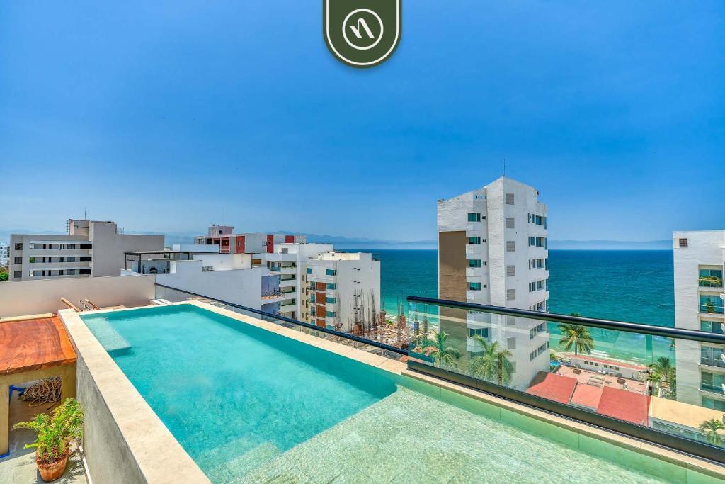 Full Equipped Studio - Amazing Rooftop Pool - Oceanview, Bucerías ... - Apartment With Oceanview And Pool